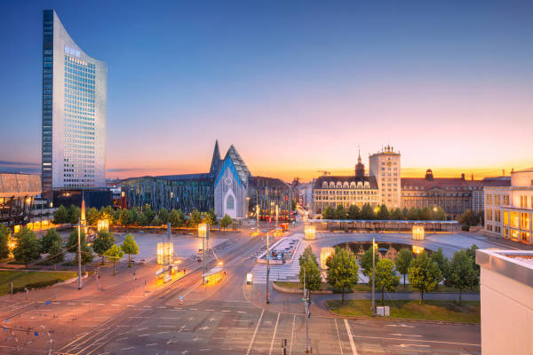 Leipzig — Augustusplatz at twilight